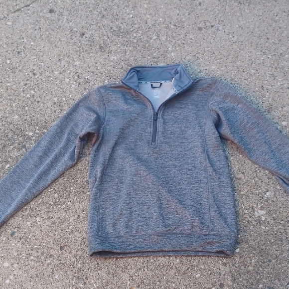 Adidas Men's Heathered Half Gray Zip-Up Sweater